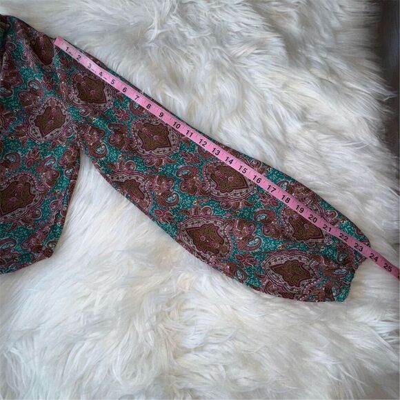 Joie Paisley Print Blouse Women's M Multicolor Mock Neck Long Sleeve - Picture 13 of 13